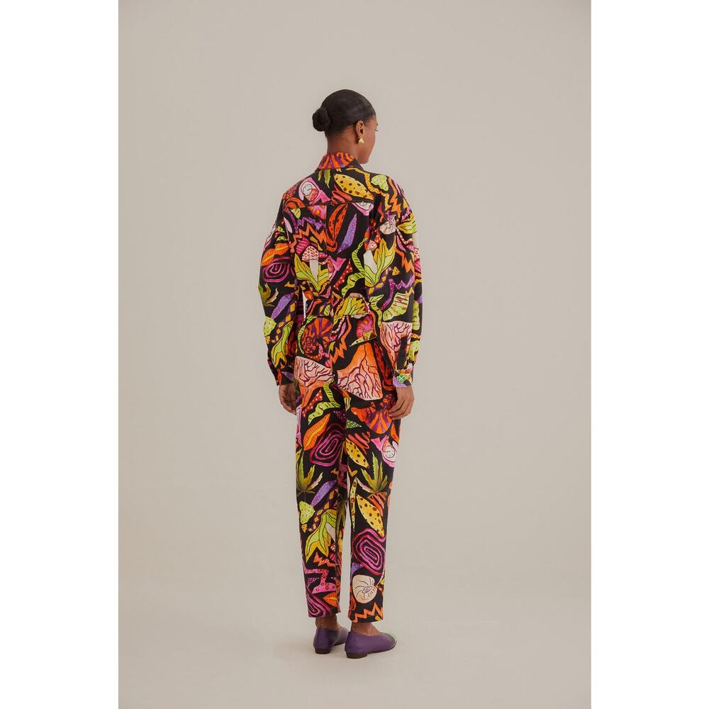 NEW Farm Rio Psychedelic Garden Jumpsuit Black Size XS - Picture 5 of 9